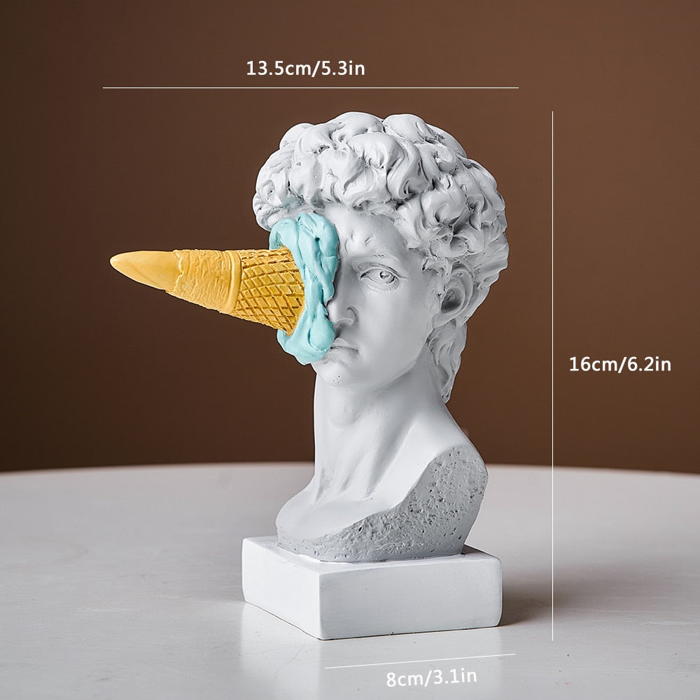 Modern Nordic Figure Ornament Ice Cream David Figurine Home Decor Sculpture Office Bookshelf Desktop Art Decoration David Statue