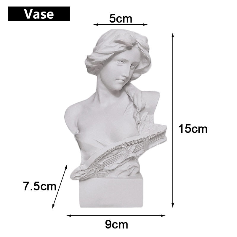 Modern Nordic Style Creative Portrait Vase Human Head Flower Vases Decorative Ornaments Resin David Home Flowers Art Decor