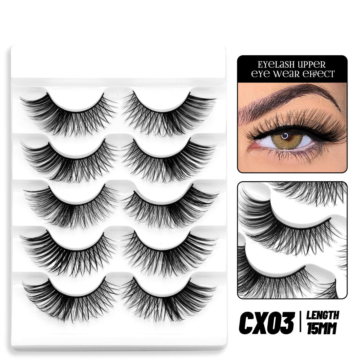 Cat Eye Lashes Natural long Clear Band Lashes Faux Mink Eyelashes Winged End Eye Elongated Eyelashes Fake Lashes Soft