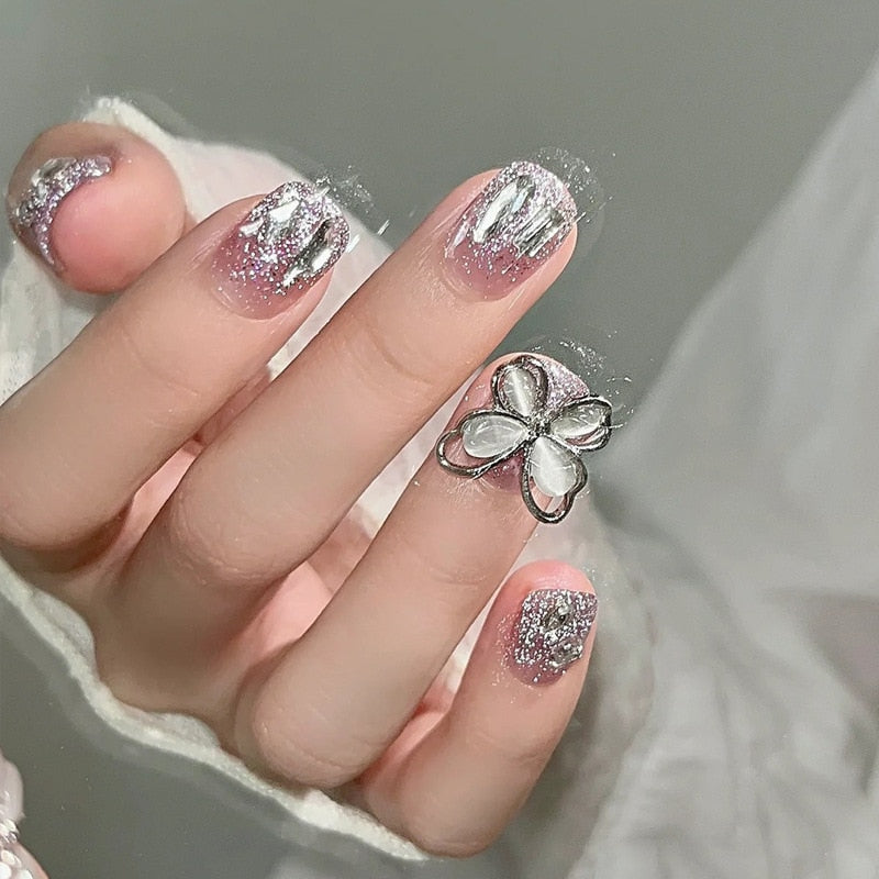 24Pcs False Nails Coffin Almond Artificial Fake Nails with glue Full Cover Nail Tips Press On Nails Manicure