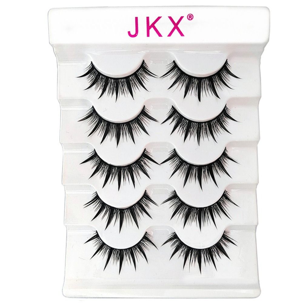 5 Pairs Wet Eyelashes 3D Faux Mink Eyelashes Thai Eyelashes Handmade Craft Long Fluffy Lashes Eye Cruelty-free