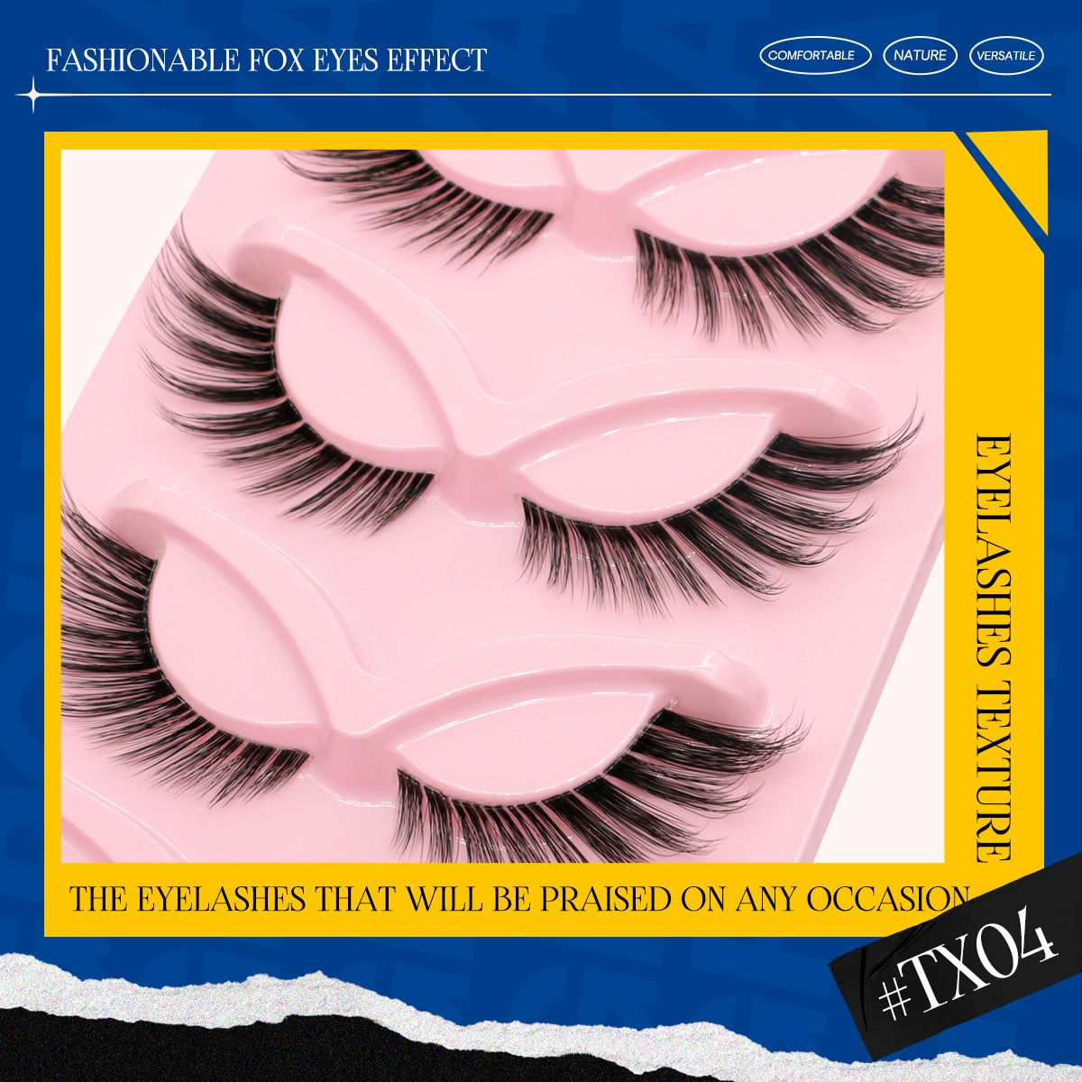 Cat Eye Lashes Faux Mink Eyelashes Clear Band Lashes Winged End Eye Elongated Fake Lashes Soft Eyelashes Extension