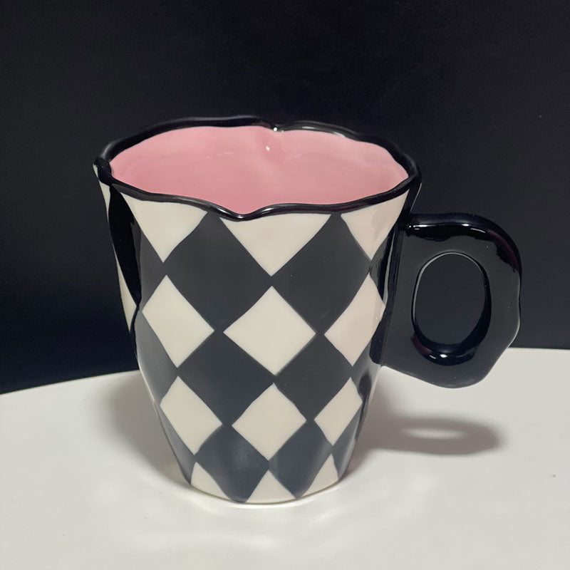 Japanese Hand Painted The Blue Sky and White Clouds Coffee Cup With Saucer Ceramic Handmade Tea Cup Saucer Set Cute Gift For Her