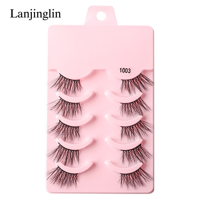 Half Eey Lashes 3/5 Pairs Faux Mink Lashes Reusable False Eyelashes Natural Fluffy Extension Fake Lashes maquiagem