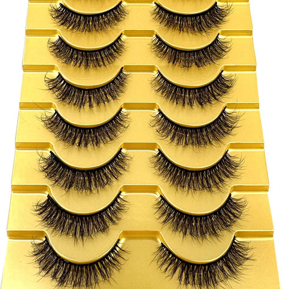 Fluffy Mink Lashes 8-25mm Lashes Dramatic Thick Volume Natural Eyelashes Eye Lashes 100% Cruelty Free Mink Eyelashes