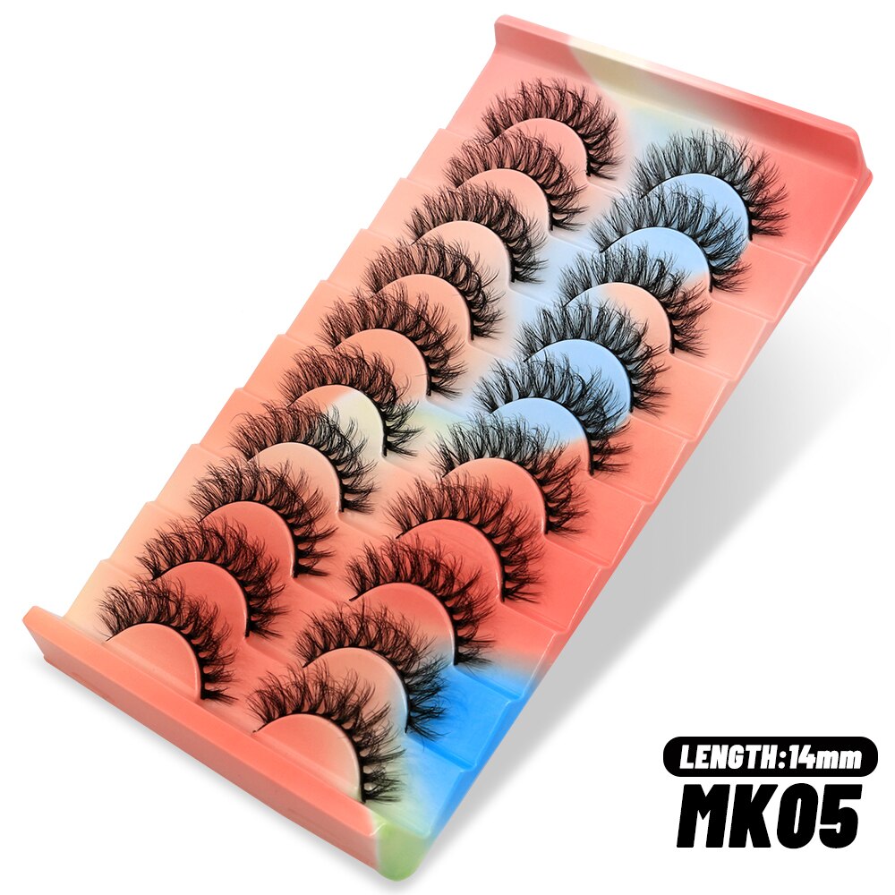 Russian Strip Lashes 5/10/20 Pairs Fluffy Mink Lashes 3D False Eyelashes Russian Eyelashes D Curl Fake Eyelashes