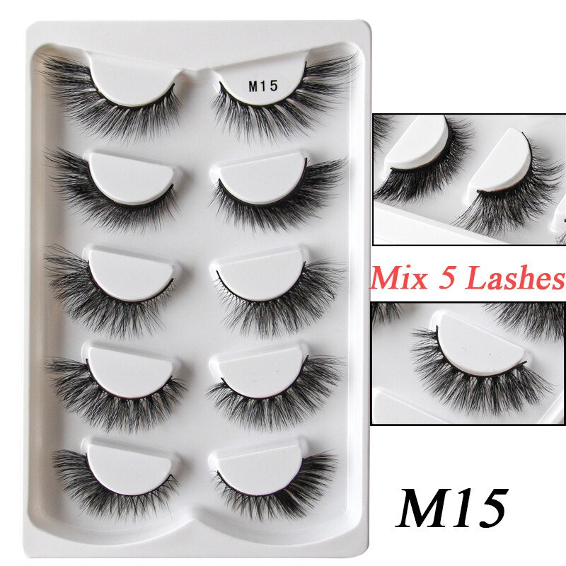 False Eyelashes 3/5pairs Cat Eyes lash Natural Long Full Strip Lashes Handmade Wispy 3d Mink Faux Cils Extension