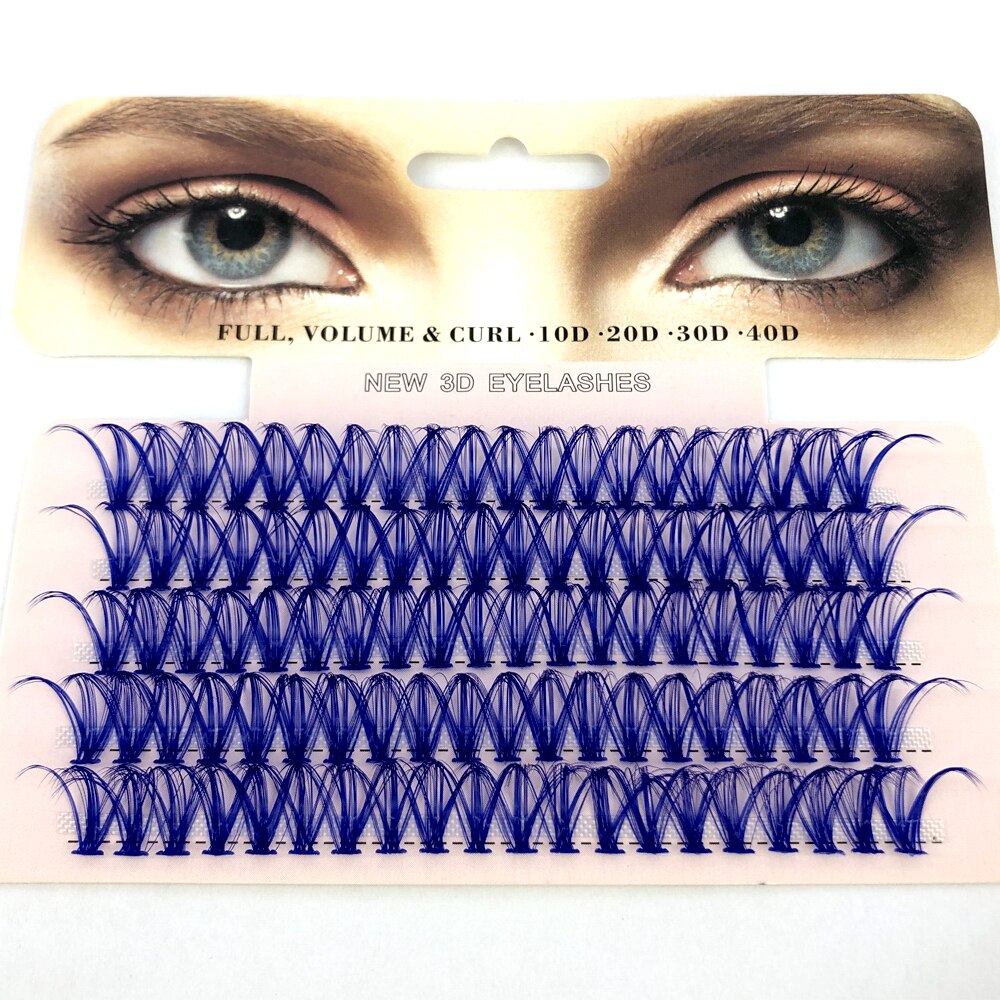 100 Cluster Colored Individual Lashes Professional Makeup Grafting False Eyelashes For Colorful Eyelash Extensions