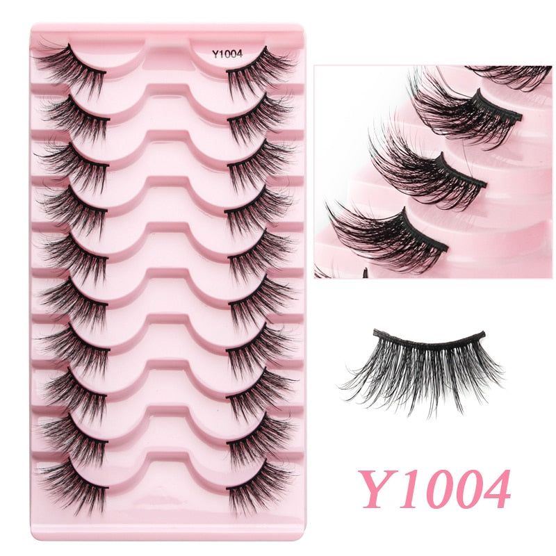 Faux Cils 5/10 Pairs Half Lashes Cat Eye Handmade Soft Fluffy Mink False Eyelashes Half Lashes maquillage
