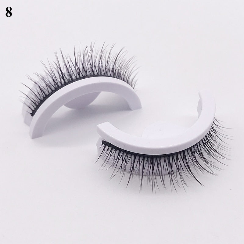 Reusable Self-Adhesive False Eyelashes Natural Multiple reversible glue-free pairs of false eyelashes