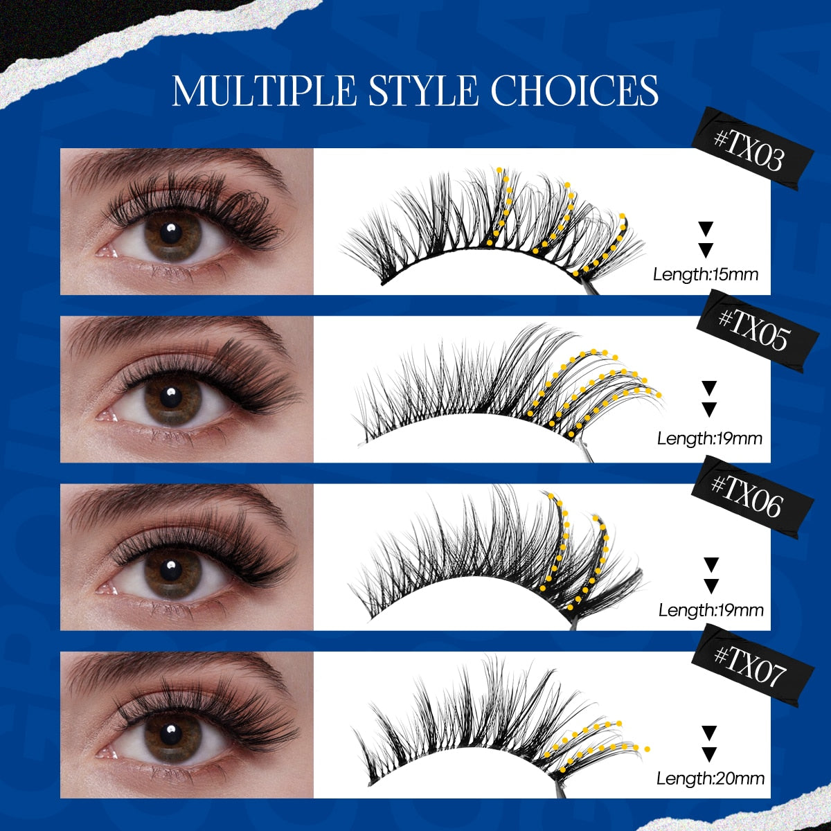 Cat Eye Lashes Faux Mink Eyelashes Clear Band Lashes Winged End Eye Elongated Fake Lashes Soft Eyelashes Extension