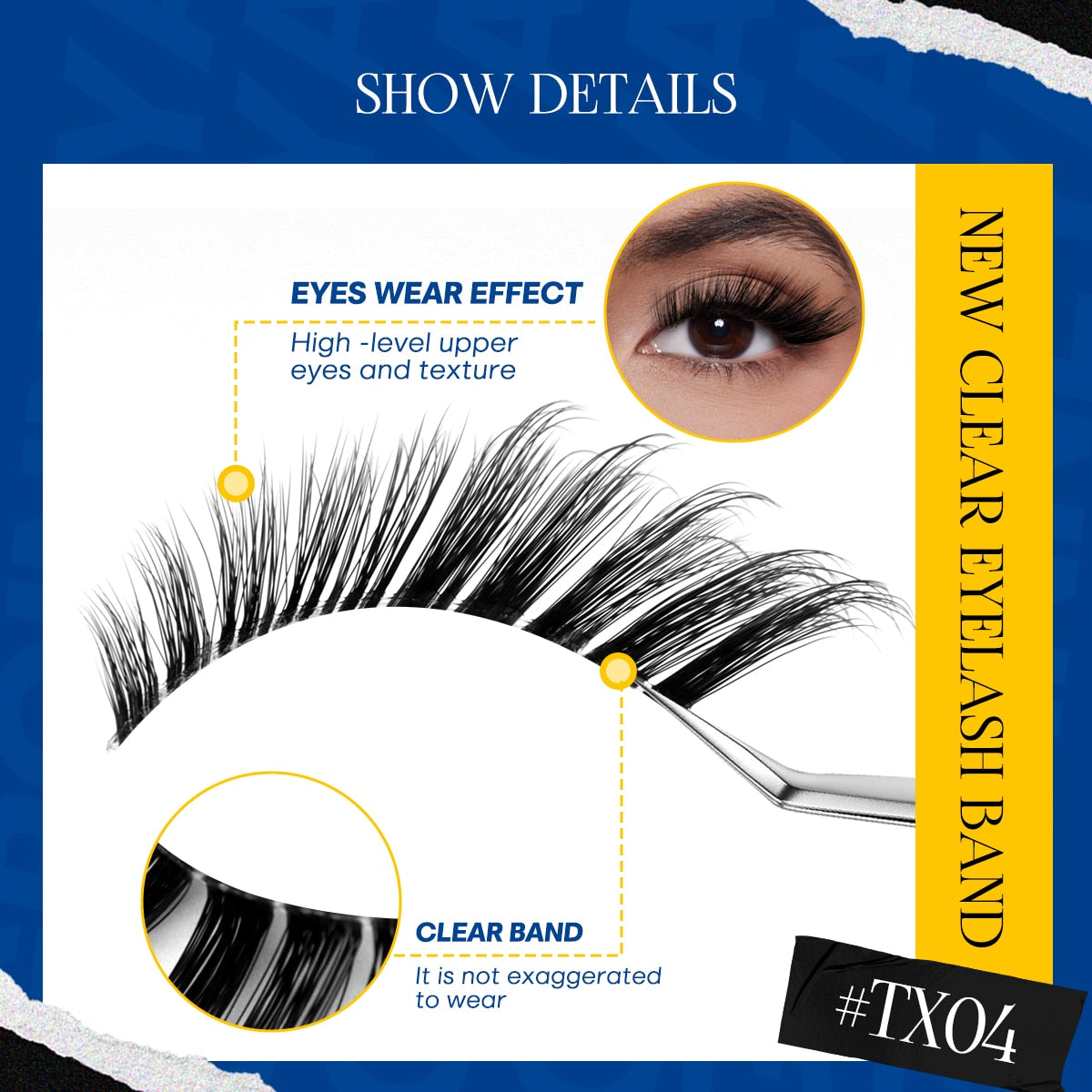 Cat Eye Lashes Faux Mink Eyelashes Clear Band Lashes Winged End Eye Elongated Fake Lashes Soft Eyelashes Extension