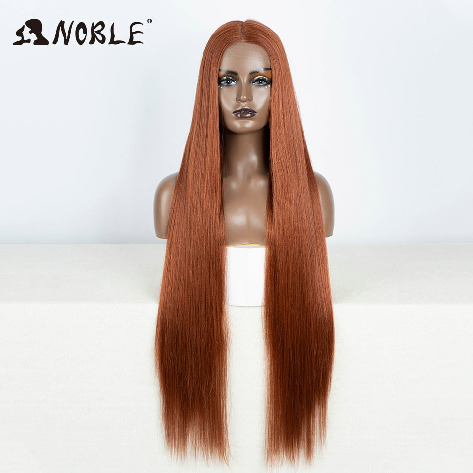 Noble Cosplay Wigs Long Straight Synthetic Lace Wig 38 Inch Pink Ombre Blonde Wig Synthetic Lace Wig