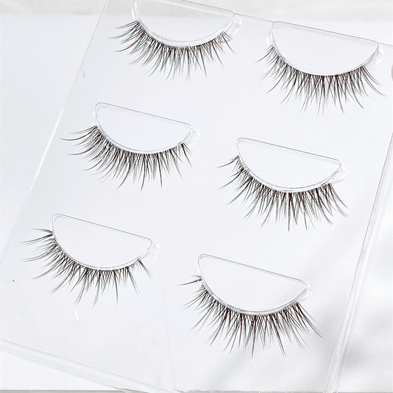 Mink Eyelashes 3 pair reusable false eyelashes invisible band