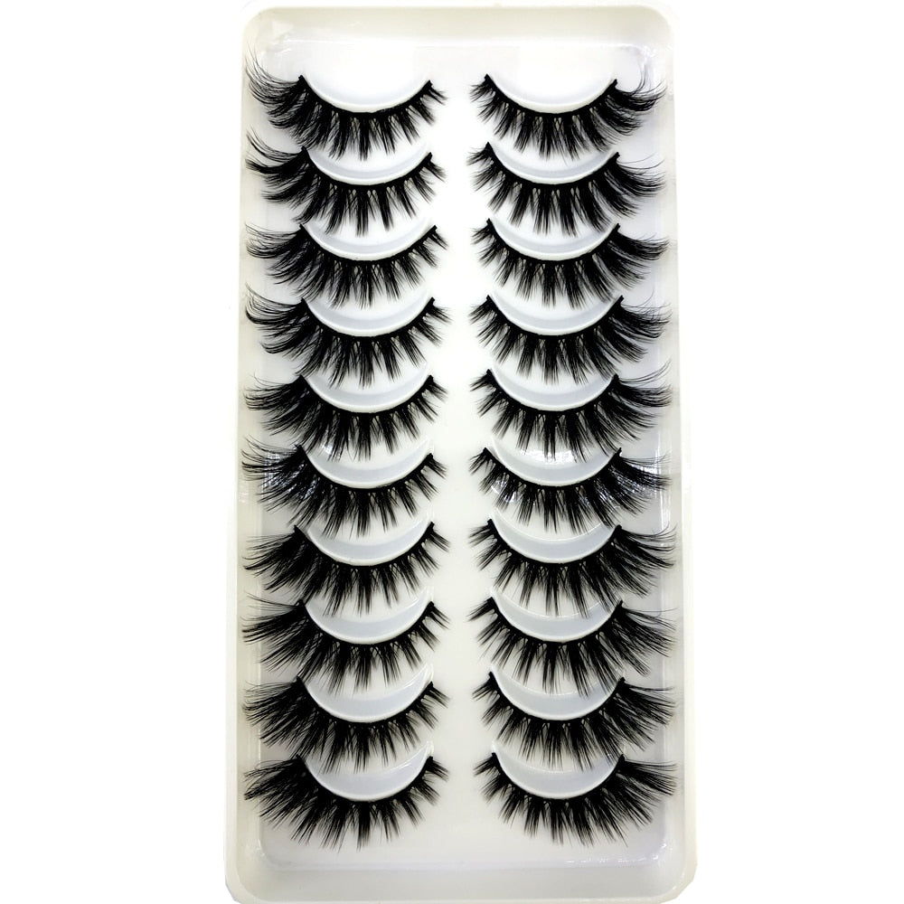 Reusable mink eyelashes 25mm lashes fluffy messy 3D mink lashes 3 pairs natural Long Thick false eyelashes extension