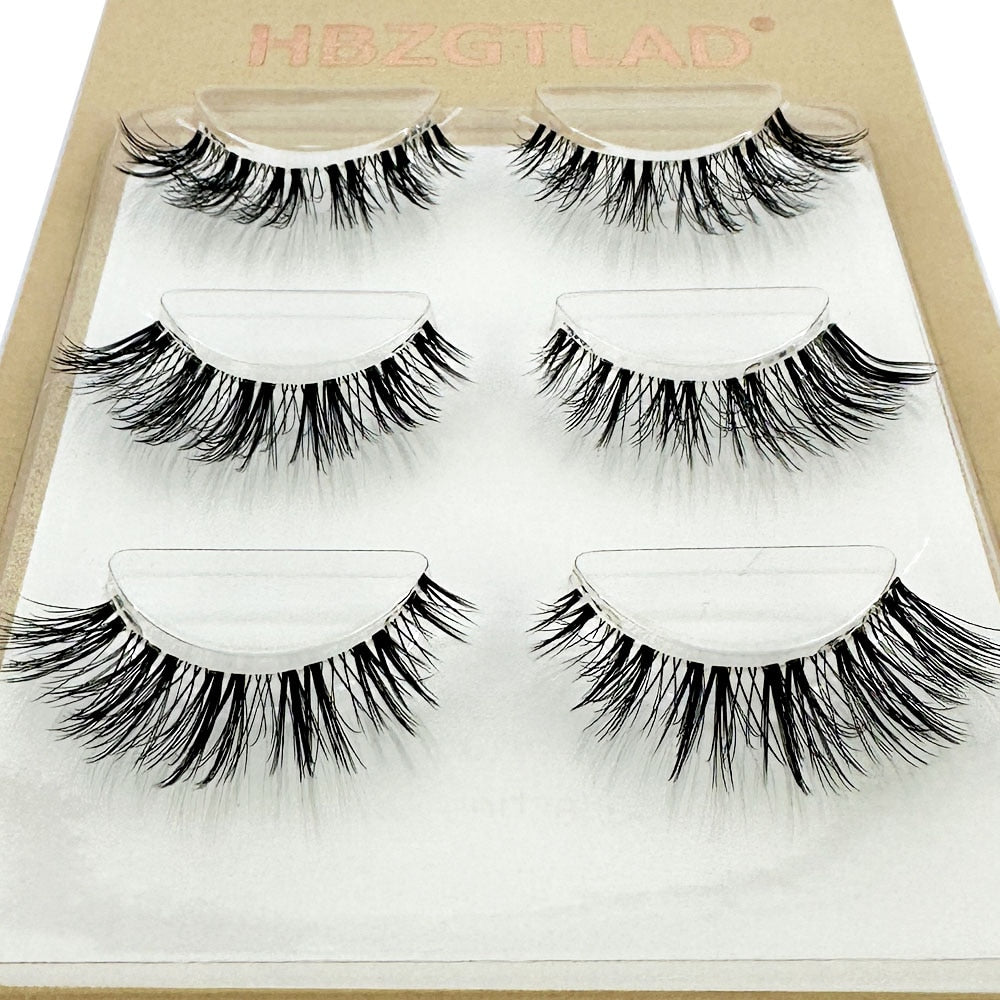 3D Mink Lashes Natural short Full Strip Transparent False Eyelashes