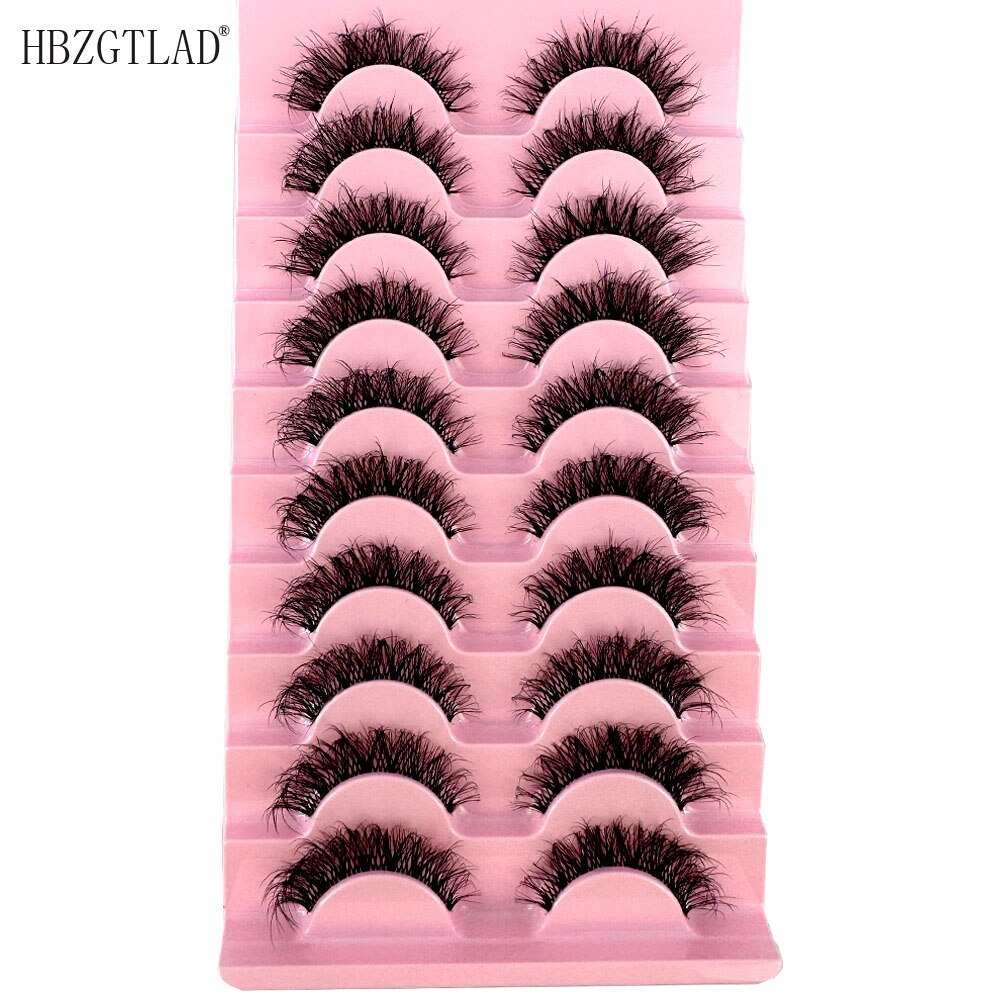 10pairs Mink Eyelashes Invisible Band Lash Extension Natural False Eyelashes Cross Cluster Fairy 3D Faux Big Eye Long Fake Lashes