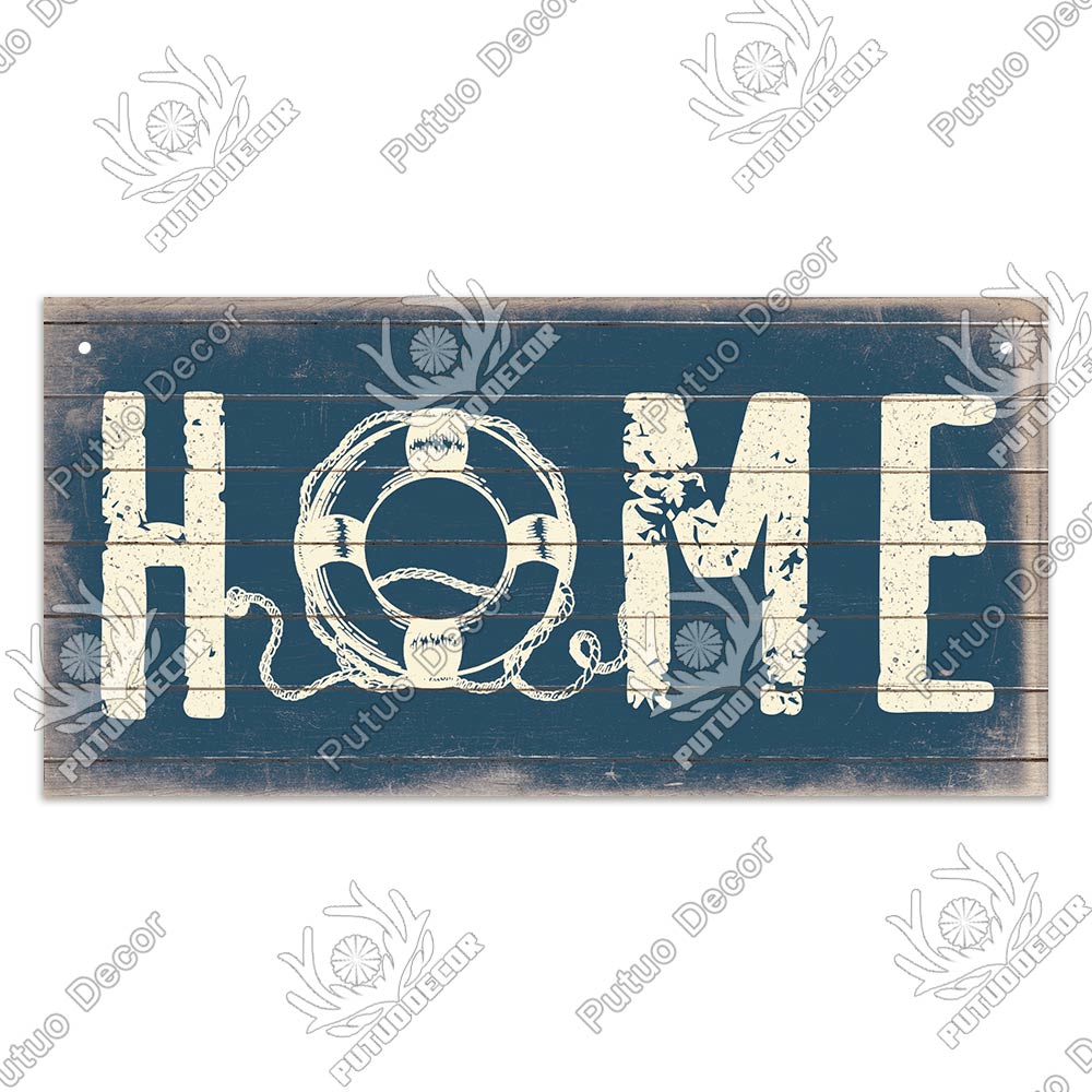 Putuo Decor Beach Home Signs Wood Wall Plaque Wooden Signs Welcome Decor Hanging Plate for Beach House Home Bedroom Tent Decor