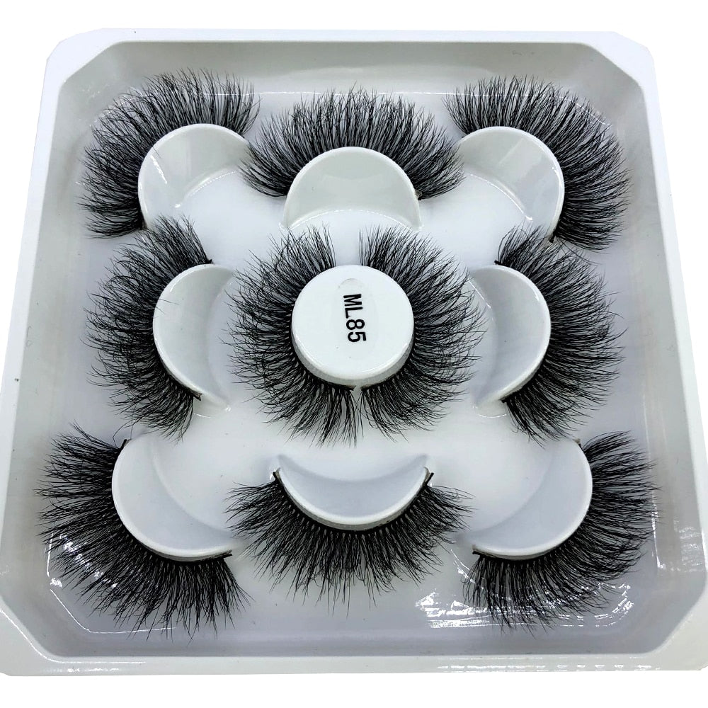 2/4/6pairs natural false eyelashes fake lashes long 3D mink extension