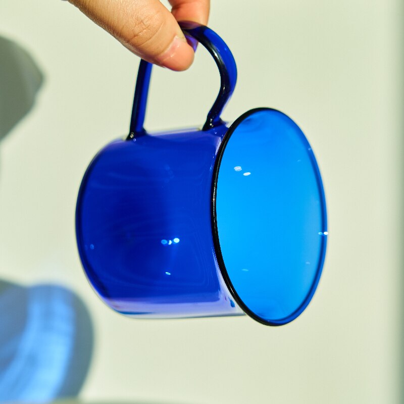 Blue Cups Coffee Mug Glass Cup Tea Milk Lemon Juice Coffee Water Cup Bar Drinkware Creativity wine glasses Home Cafe Drinkware