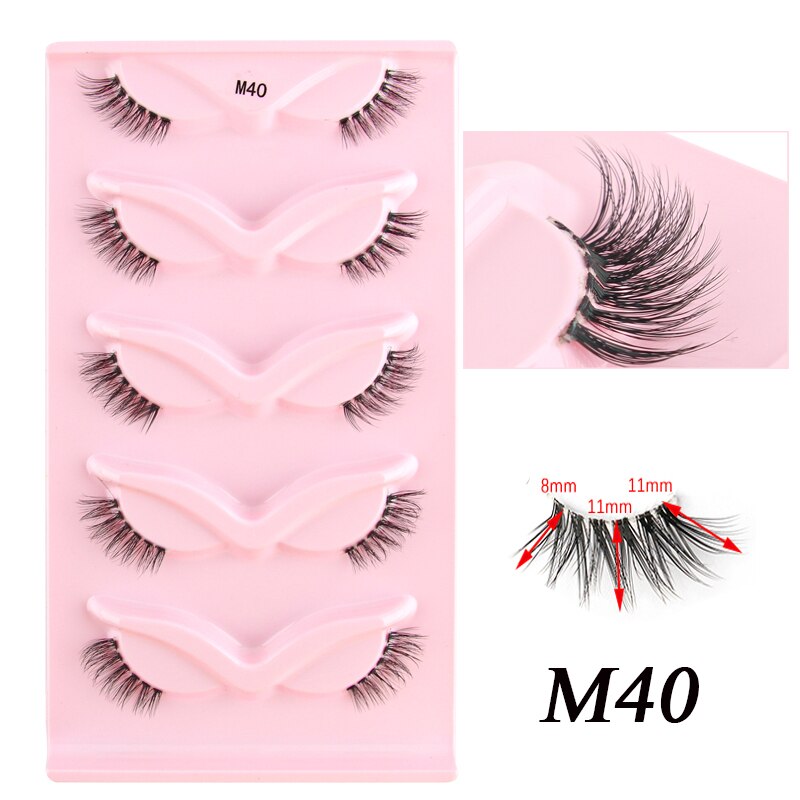 Faux Cils 5/10 Pairs Half Lashes Cat Eye Handmade Soft Fluffy Mink False Eyelashes Half Lashes maquillage