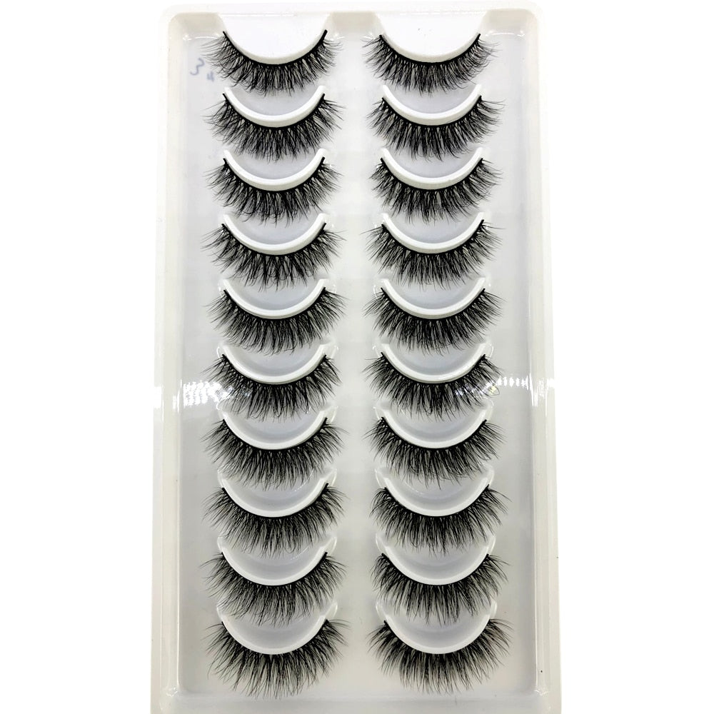 Short lashes 10 Pairs 3D Mink Lashes Natural Eyelash Dramatic False Eyelashes Faux Cils Fake Eyelash Extension maquiagem
