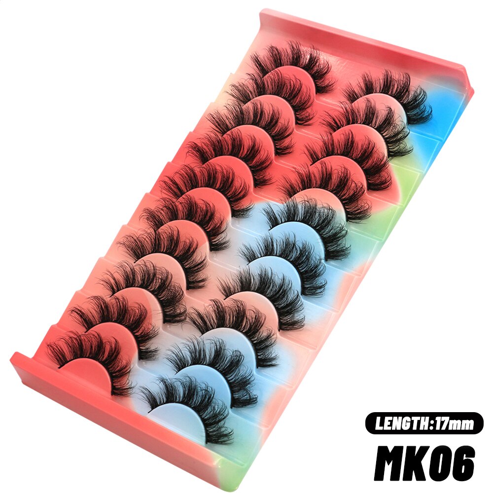 Russian Strip Lashes 5/10/20 Pairs Fluffy Mink Lashes 3D False Eyelashes Russian Eyelashes D Curl Fake Eyelashes
