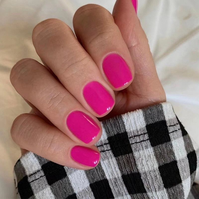 Press On Nails Solid color Short