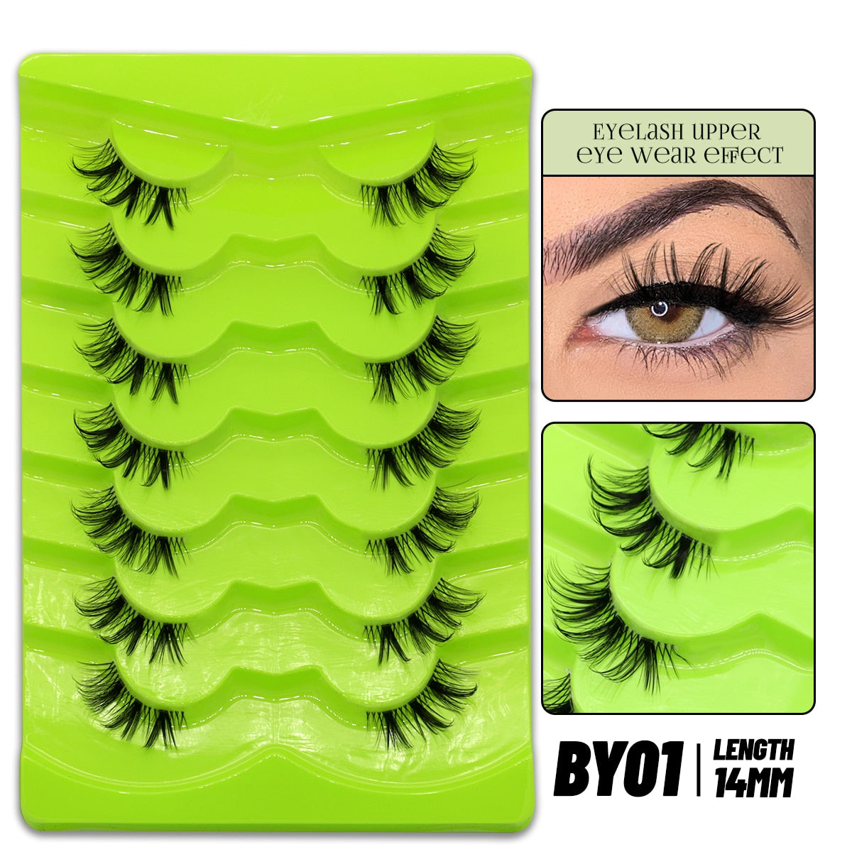Cat Eye Lashes Natural long Clear Band Lashes Faux Mink Eyelashes Winged End Eye Elongated Eyelashes Fake Lashes Soft