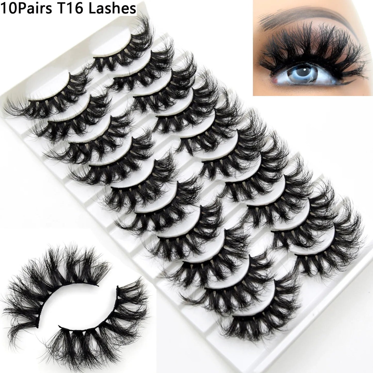 5paris/10pairs Faux Mink Eyelashes Make Up False Cils Hand Made Fake Eyelashes Wholesale Thick Eyelashes Extension