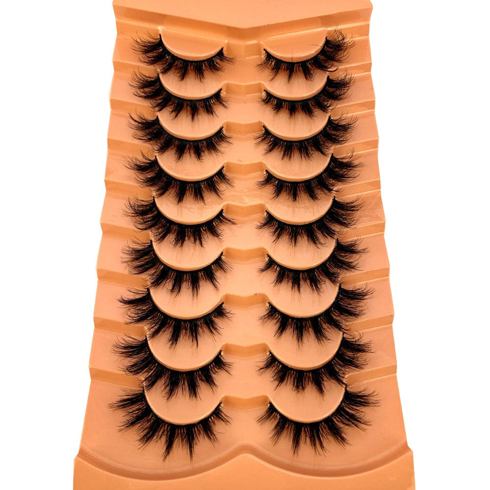 9 Pairs Eyelashes Soft Fluffy 3D Mink False Eyelashes Thick HandMade Volume Mink Lashes Faux Cils Natural Fake Lash