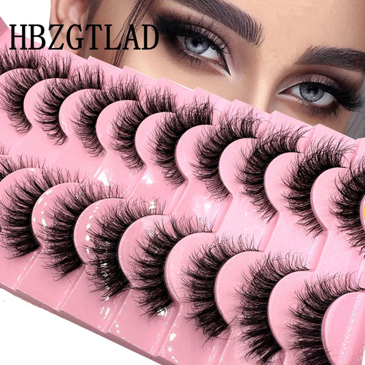 Invisible band Lashes 10 Pairs 3D Faux Mink Lashes Natural short Transparent Terrier Lashes Clear Band Soft Eyelashes Extension