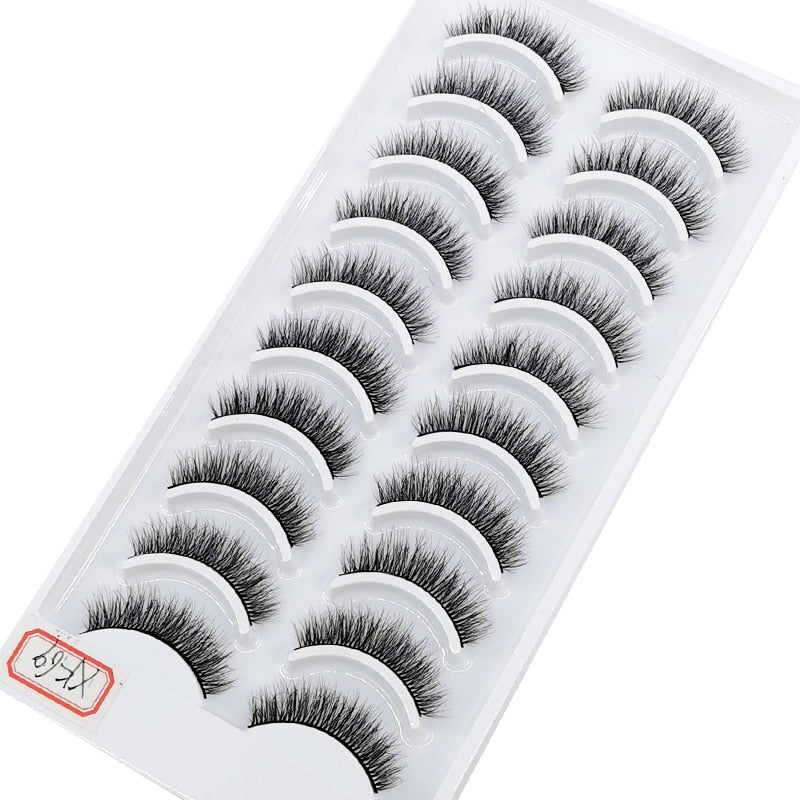 2/5/10 Pairs Natural False Eyelashes Fake Lashes Long Makeup 3d Mink Lashes Extension Eyelash Mink Eyelashes