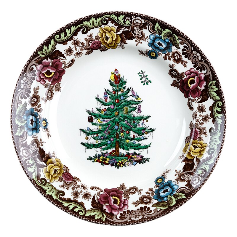 Christmas Tree Ceramic Tableware Vintage Dish and Bowl Steak Salad Dessert Plate Coffee Milk Tea Cup