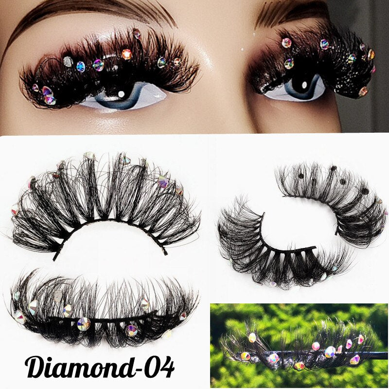 Faux Mink 25mm Lashes With Pink Blue Butterfly/Flower On Them Full Strip Diamond Cosmetics False Eyelashes