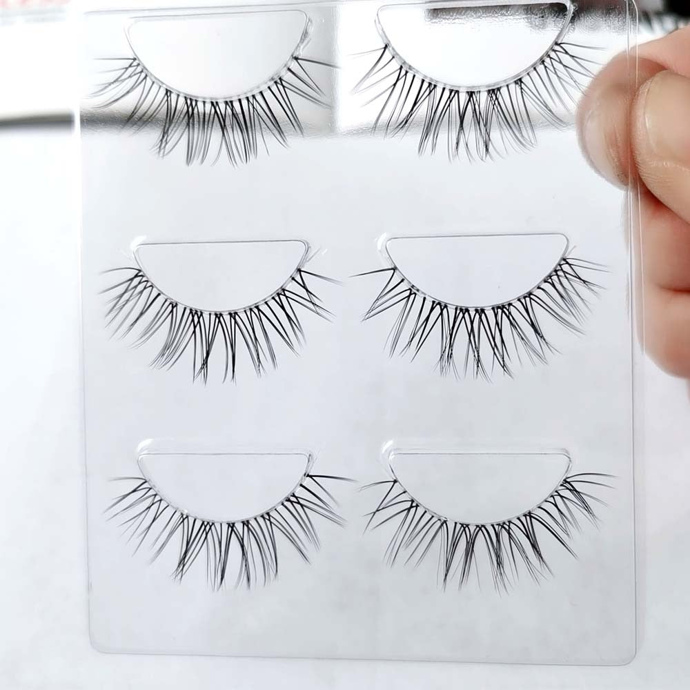 Mink Eyelashes 3 pair reusable false eyelashes invisible band