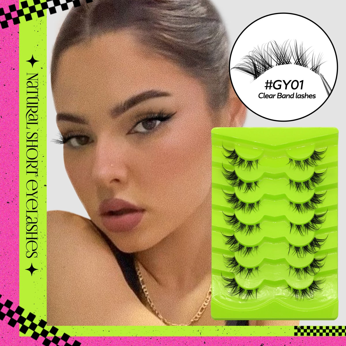 Cat Eye Lashes Natural long Clear Band Lashes Faux Mink Eyelashes Winged End Eye Elongated Eyelashes Fake Lashes Soft