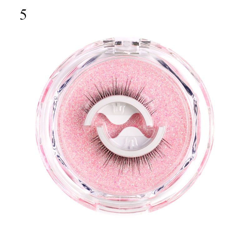 1 pair Self-adhesive False Eyelashes Glue Free 3D Strip Reusable Lashes Extension 3 Seconds To Wear Faux Mink Eyelash