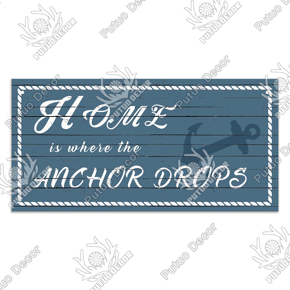 Putuo Decor Beach Home Signs Wood Wall Plaque Wooden Signs Welcome Decor Hanging Plate for Beach House Home Bedroom Tent Decor