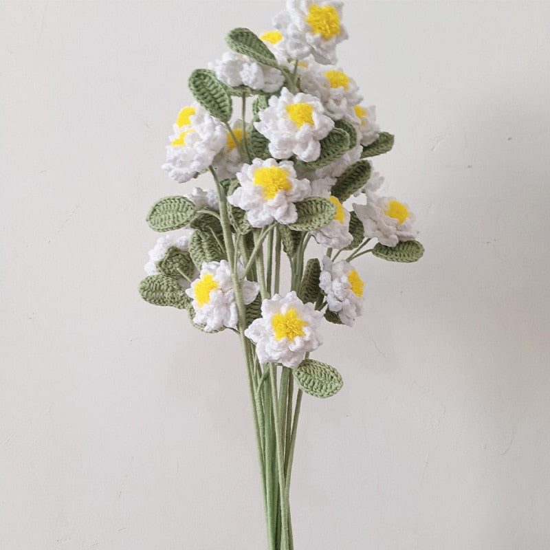 Finished Handmade Knitting Fruit Flowers For Gift Flowers Bouquets Lemon Blueberry Artificial Flower Party Decorations