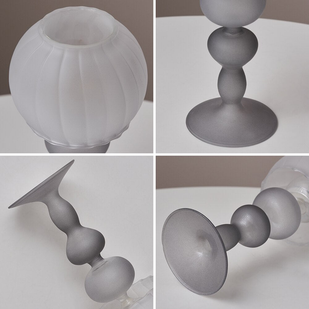 Nordic Glass Candle Holder Romantic Wedding Decoration Retro Home Decor Table Decor Candle Accessories Candlesticks for candles