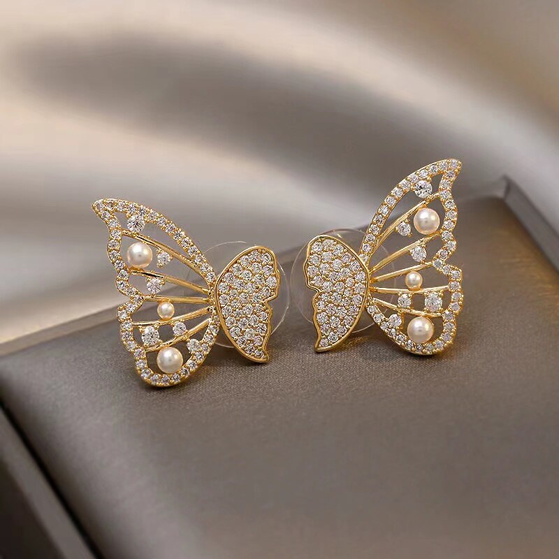 Cute Gold Color Butterfly Earring Jewelry