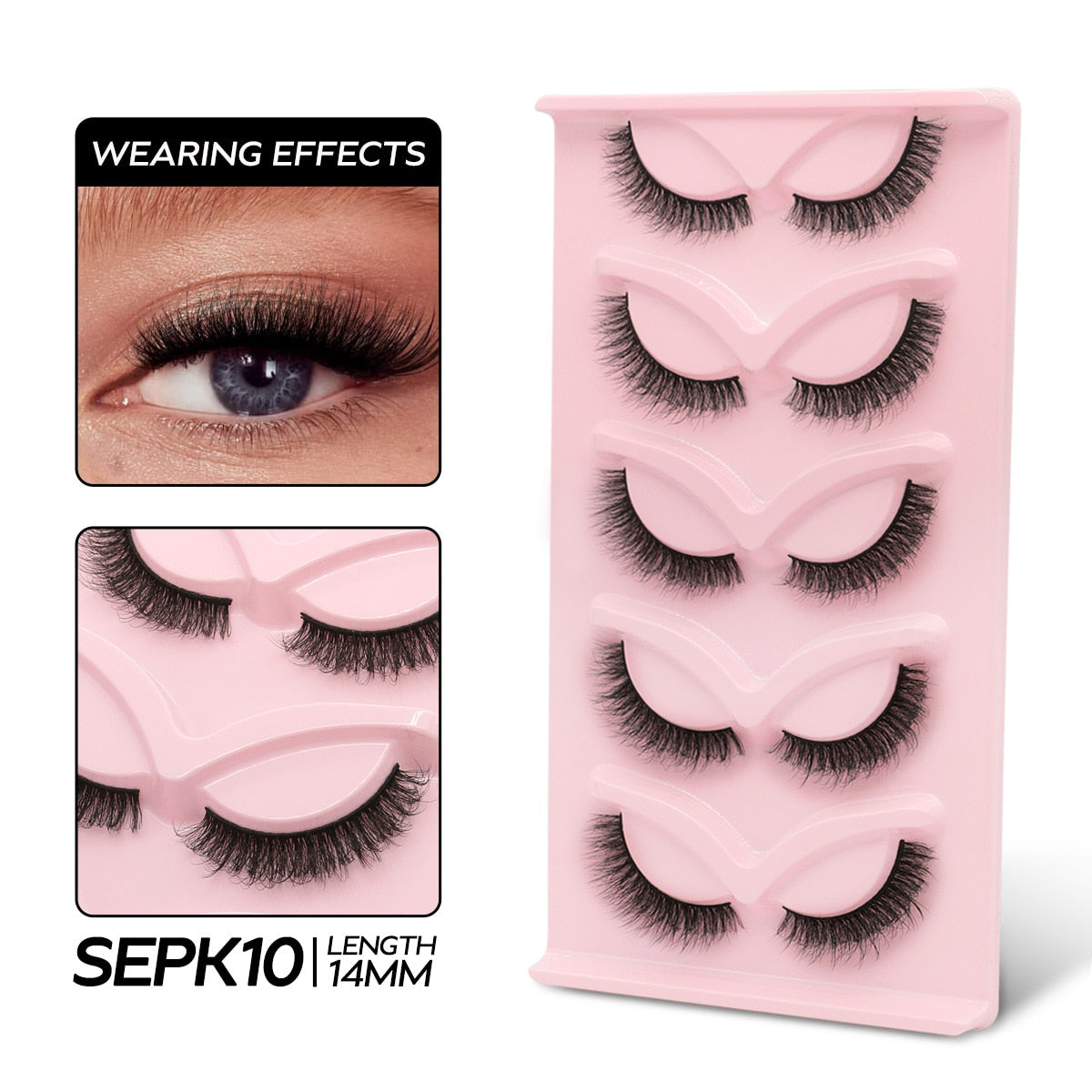 Lashes Fluffy Eyelashes 5 pairs 3D Mink Lashes Soft Wispy Natural long Cross False Eyelashes
