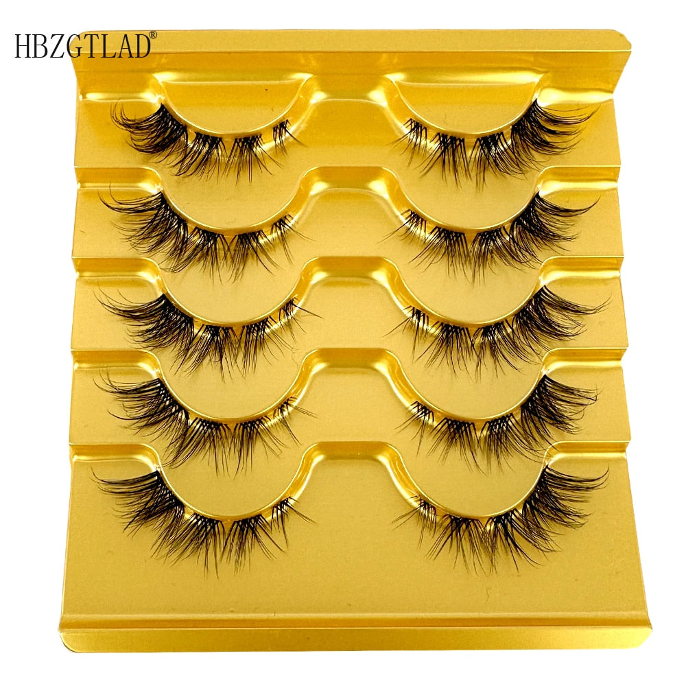 Segmented Lashes Manga Lashes 3D Clear Band Lashes Natural Look Wispy Mink Eyelashes Fluffy Cat Eye Lashes individual Eyelashes
