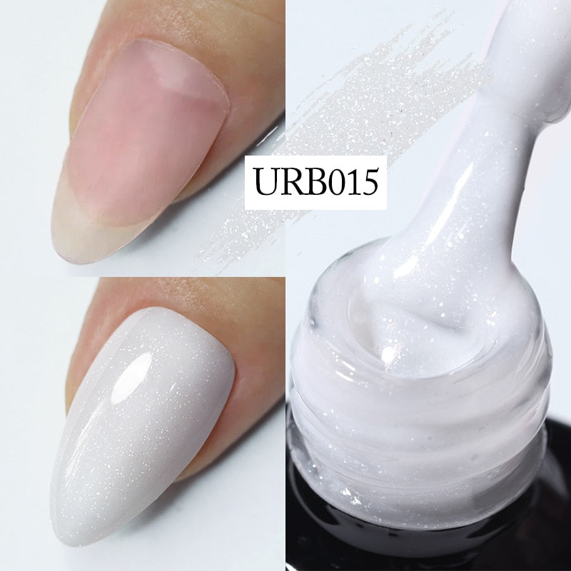 Aurora Rubber Gel Nail Iridescent Pearl Effect Metallic Mirror Nails Manicure Soak Off UV LED No Wipe Top Coat Base Gel