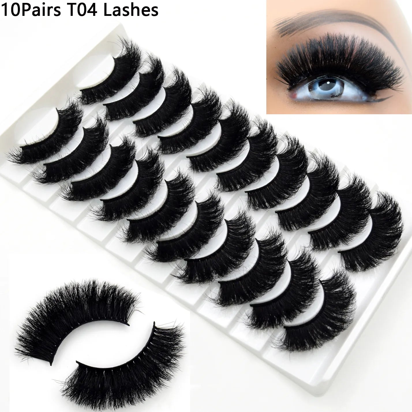 5paris/10pairs Faux Mink Eyelashes Make Up False Cils Hand Made Fake Eyelashes Wholesale Thick Eyelashes Extension