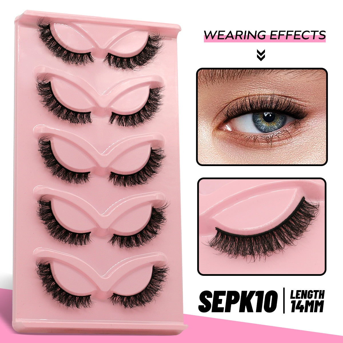 Cat Eye Lashes Faux Mink Eyelashes Natural long Manga Lashes Winged End Eye Elongated Eyelashes Fake Lashes