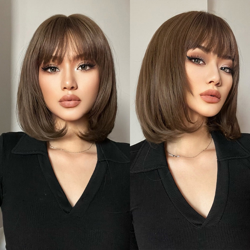 Synthetic Women Long Wavy Wigs Brown with Blonde Wigs Natural Wavy Heat Resistant Wig for Women Wigs