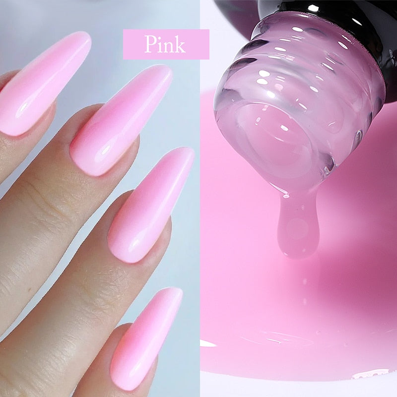 Aurora Rubber Gel Nail Iridescent Pearl Effect Metallic Mirror Nails Manicure Soak Off UV LED No Wipe Top Coat Base Gel