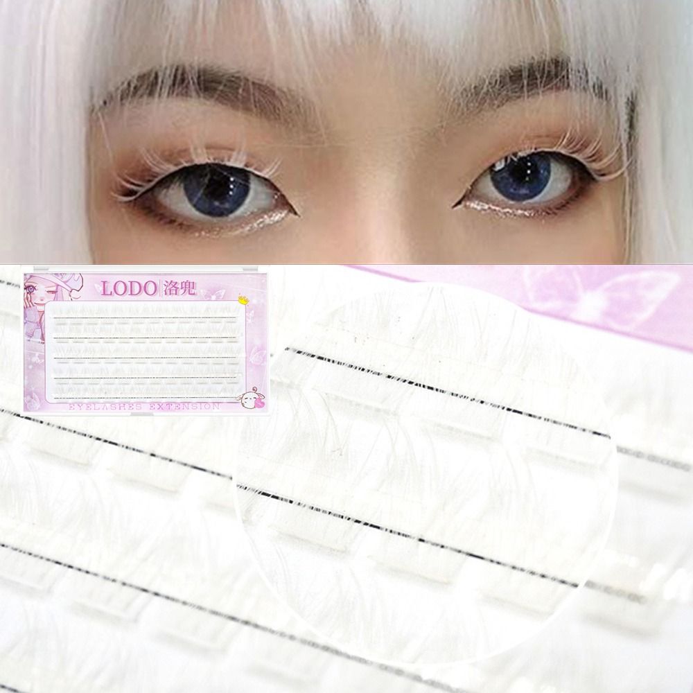 60 Clusters Colorful Individual Lashes Natural Faux Mink Eyelashes White Red Blue Segmented Cluster Eyelash Eye Extension